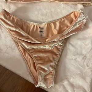 Montce Swim LuLu crushed velvet pink M bottoms